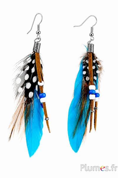 Oorbellen - lengte 10 cm - turquoise